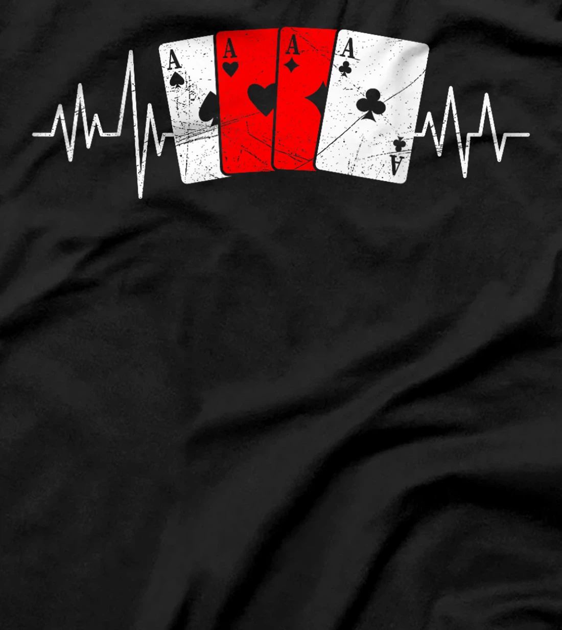 Poker Lover POKER HERZSCHLAG Poker Player Texas Holdem T-Shirt