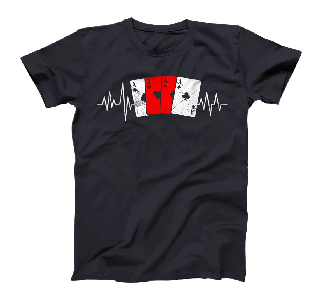 Poker Lover POKER HERZSCHLAG Poker Player Texas Holdem T-Shirt