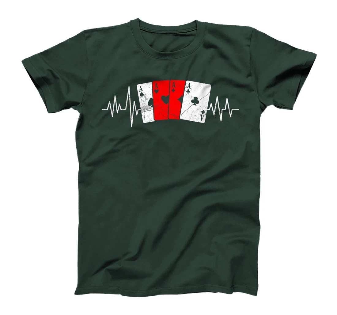 Poker Lover POKER HERZSCHLAG Poker Player Texas Holdem T-Shirt