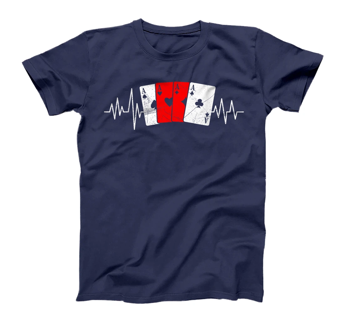 Poker Lover POKER HERZSCHLAG Poker Player Texas Holdem T-Shirt