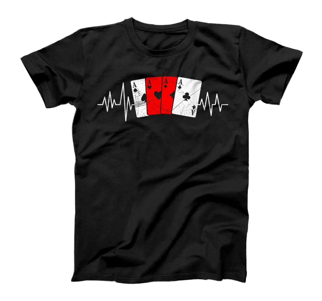 Poker Lover POKER HERZSCHLAG Poker Player Texas Holdem T-Shirt