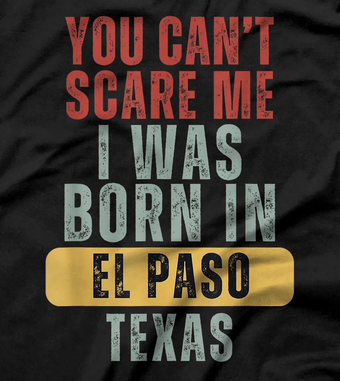 El Paso You Can't Scare Me I Was Born In Texas T-Shirt