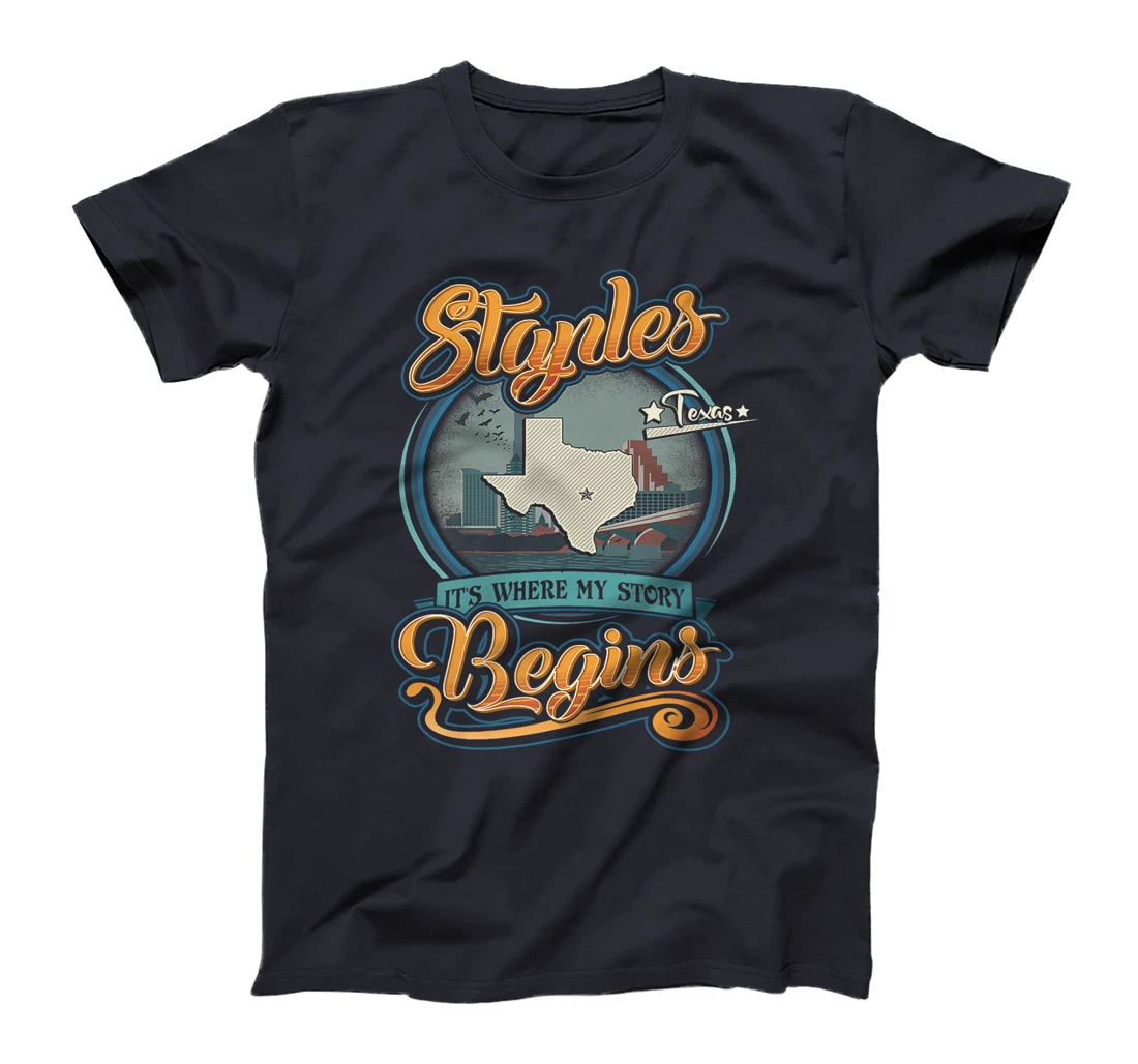 Womens Vintage Staples Texas Hometown My Story Begins T-Shirt