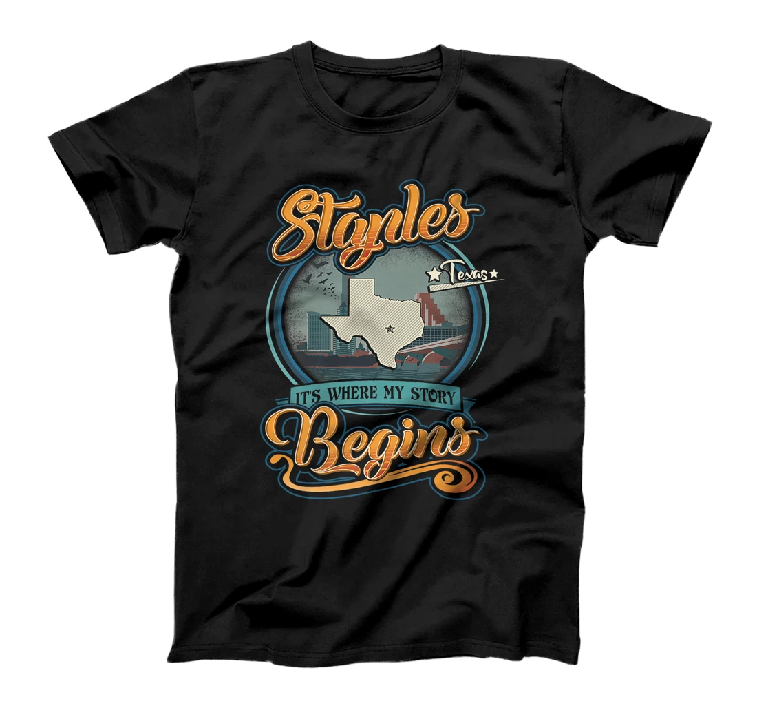 Womens Vintage Staples Texas Hometown My Story Begins T-Shirt