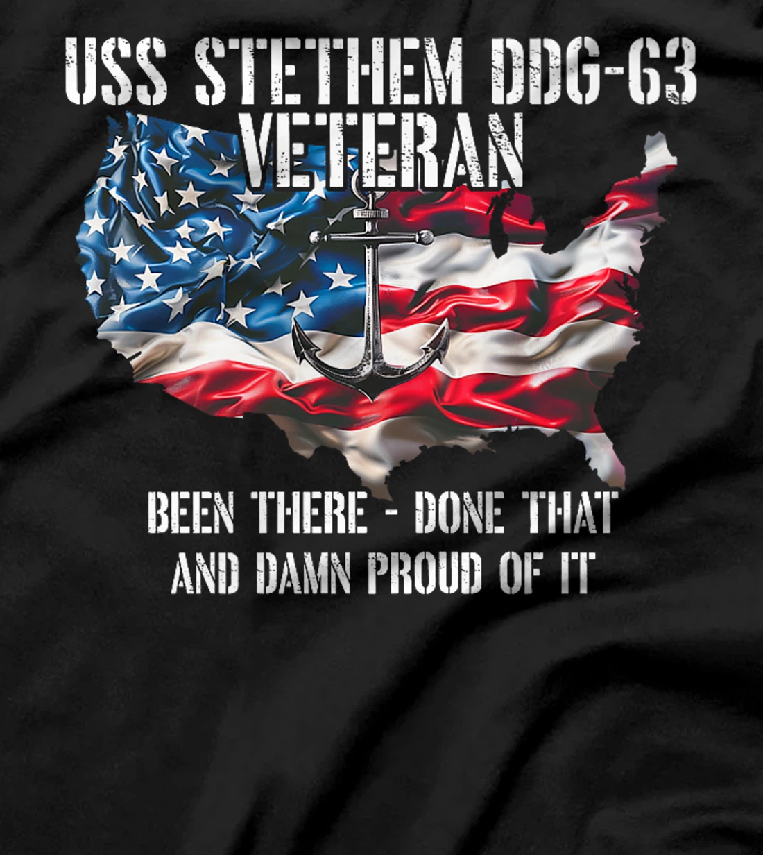 USS Stethem DDG-63 Destroyer Veteran US Flag Premium T-Shirt