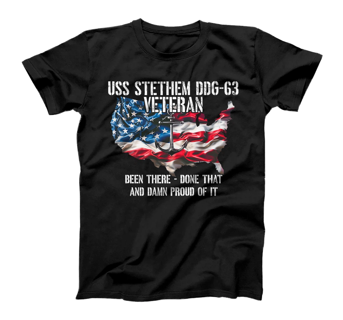 USS Stethem DDG-63 Destroyer Veteran US Flag Premium T-Shirt