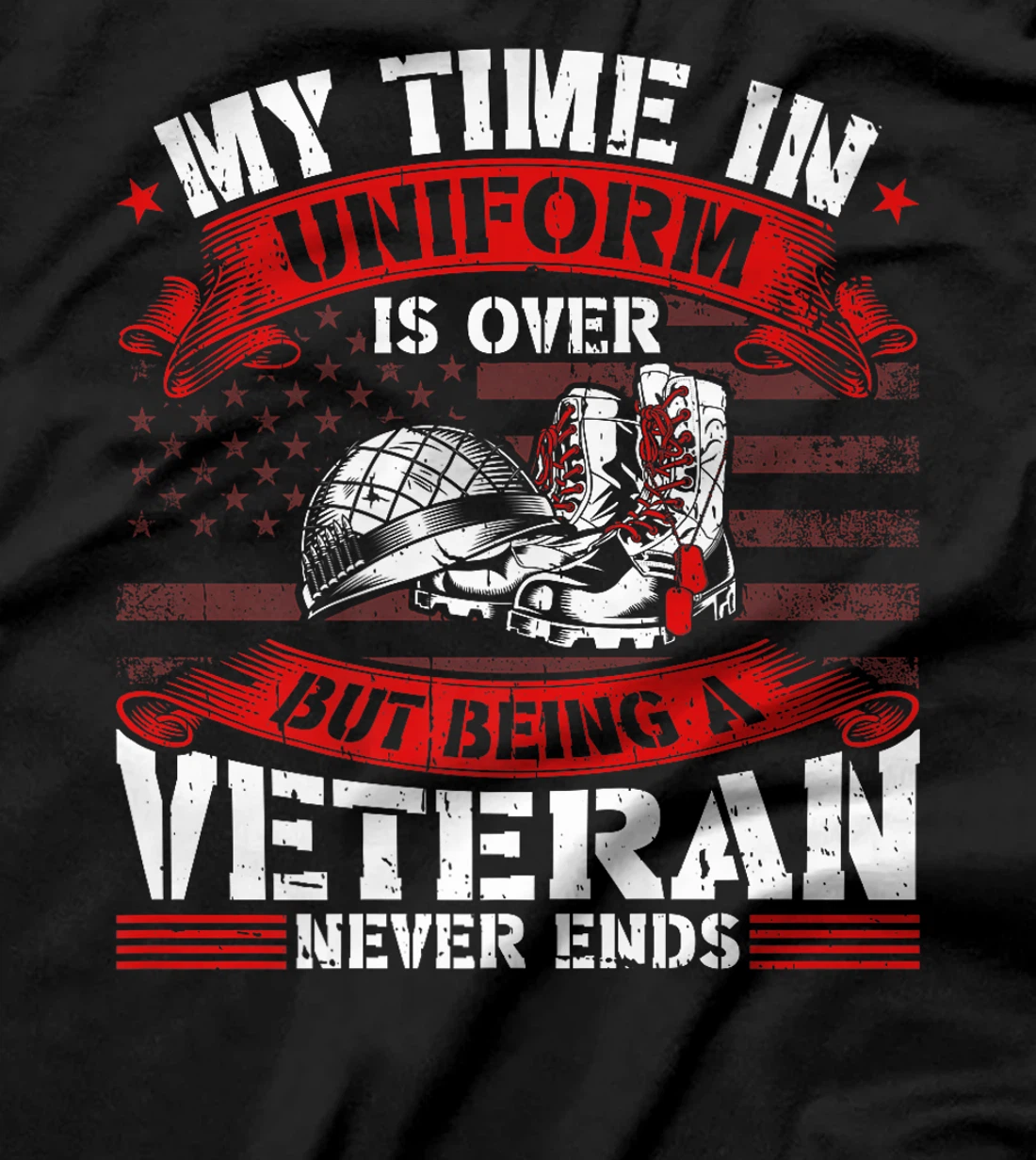My Time In Uniform Is Over But Being A Veteran Never Ends Premium T-Shirt