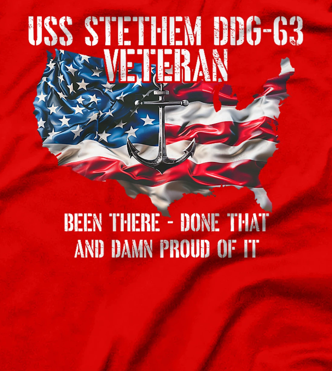 USS Stethem DDG-63 Destroyer Veteran US Flag Premium T-Shirt