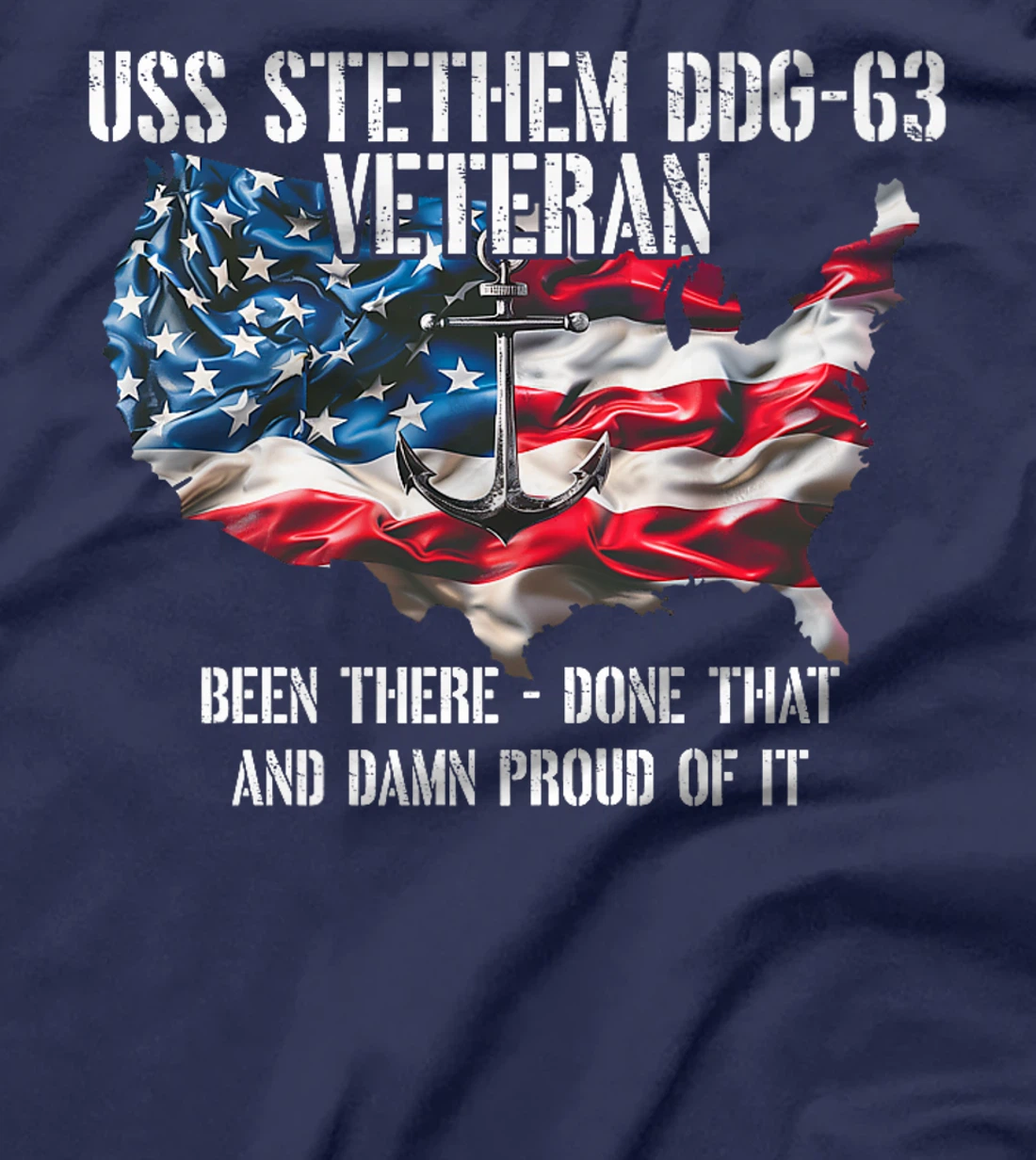 USS Stethem DDG-63 Destroyer Veteran US Flag Premium T-Shirt