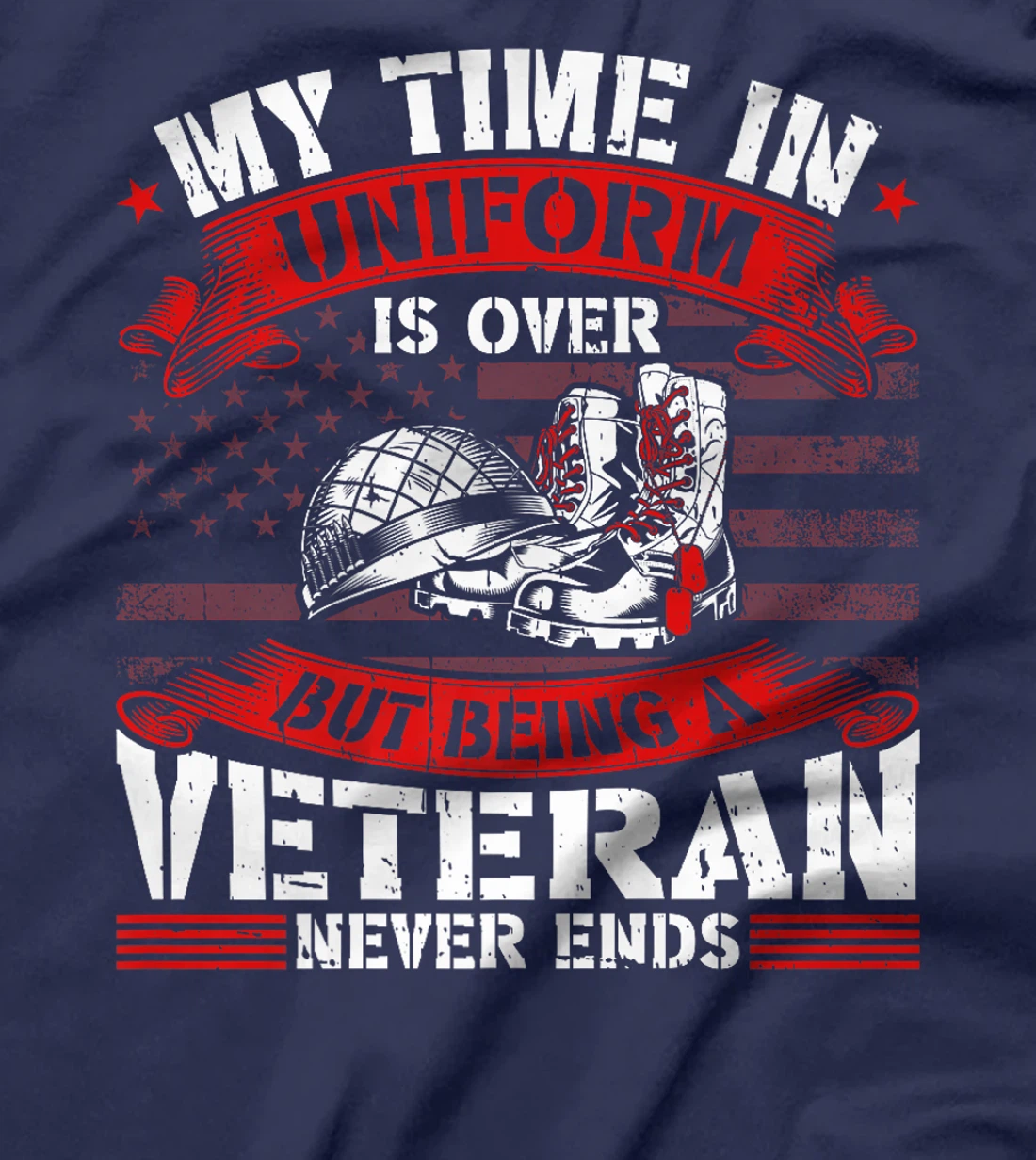 My Time In Uniform Is Over But Being A Veteran Never Ends Premium T-Shirt