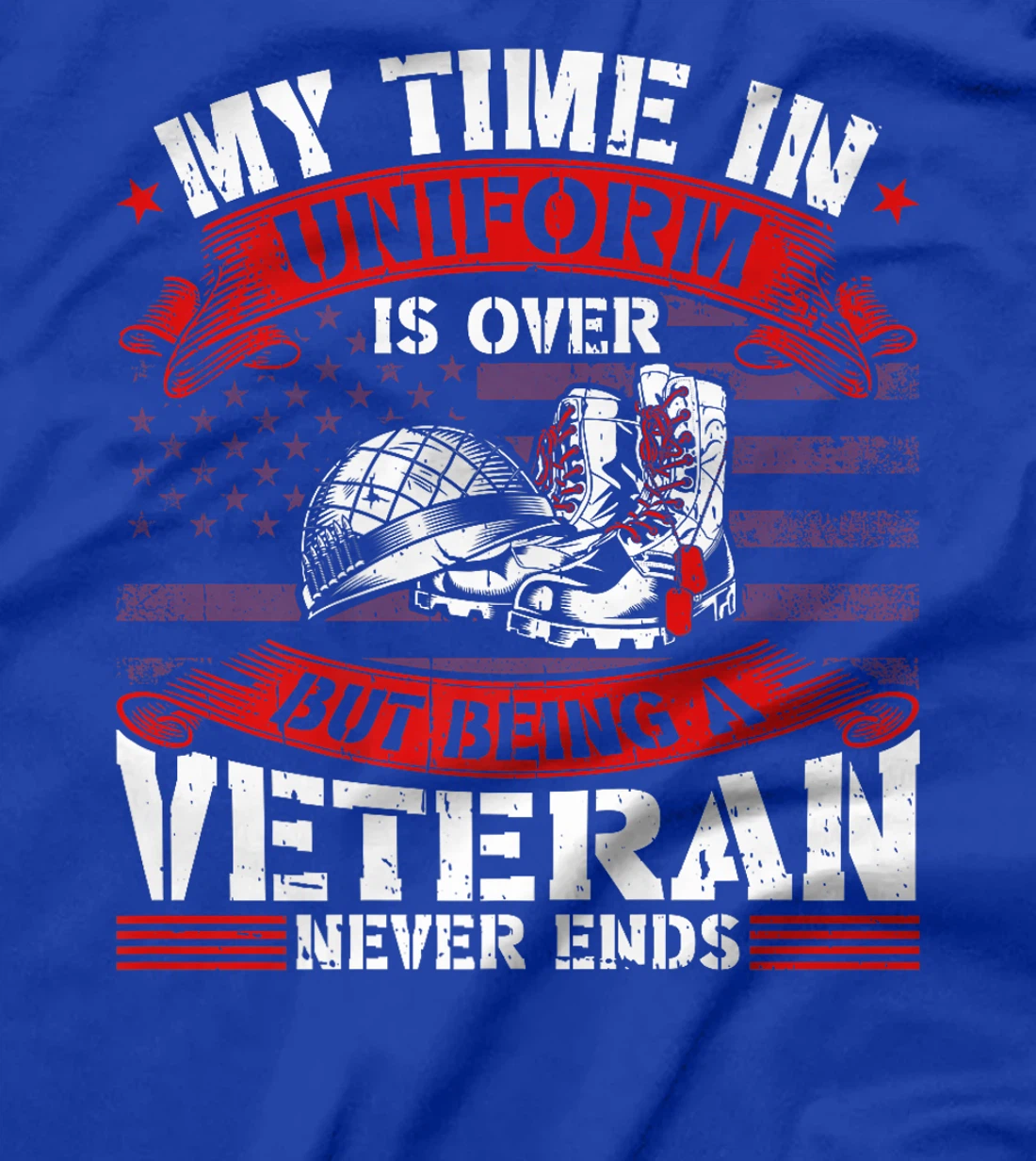 My Time In Uniform Is Over But Being A Veteran Never Ends Premium T-Shirt