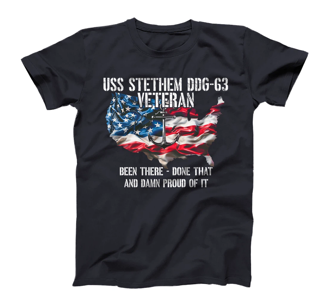 USS Stethem DDG-63 Destroyer Veteran US Flag Premium T-Shirt
