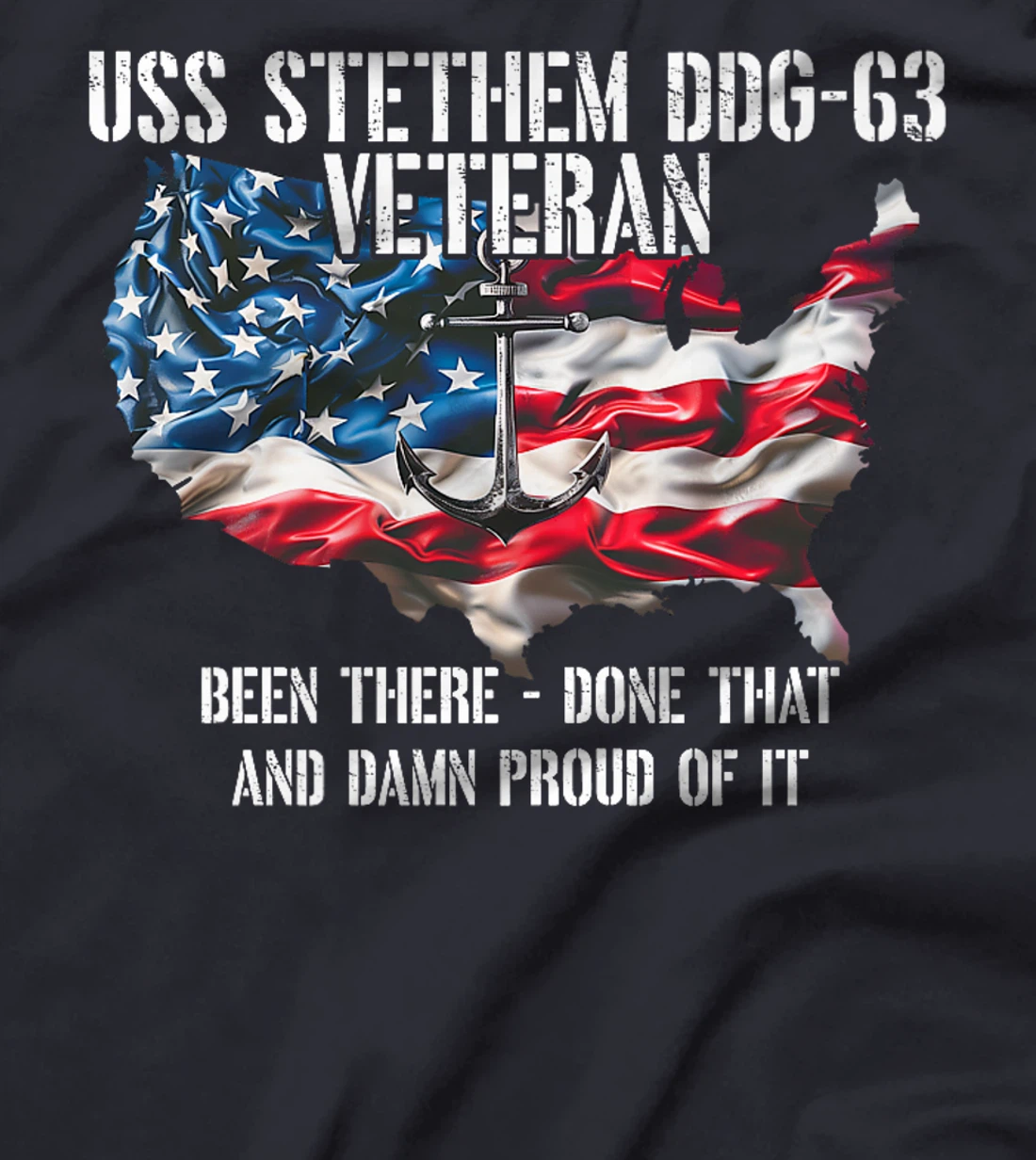 USS Stethem DDG-63 Destroyer Veteran US Flag Premium T-Shirt