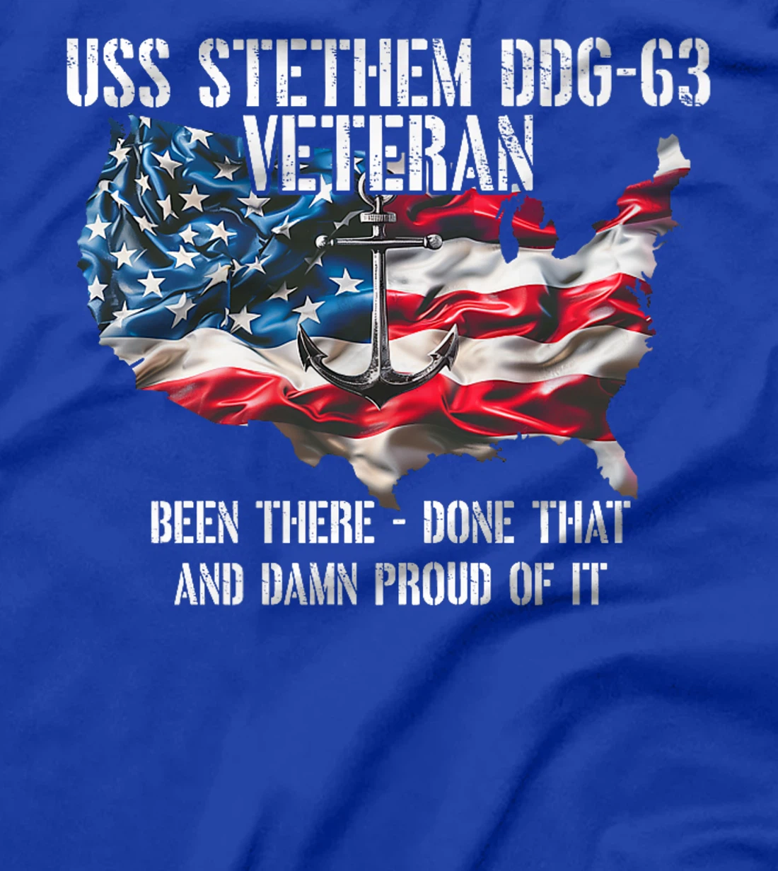 USS Stethem DDG-63 Destroyer Veteran US Flag Premium T-Shirt