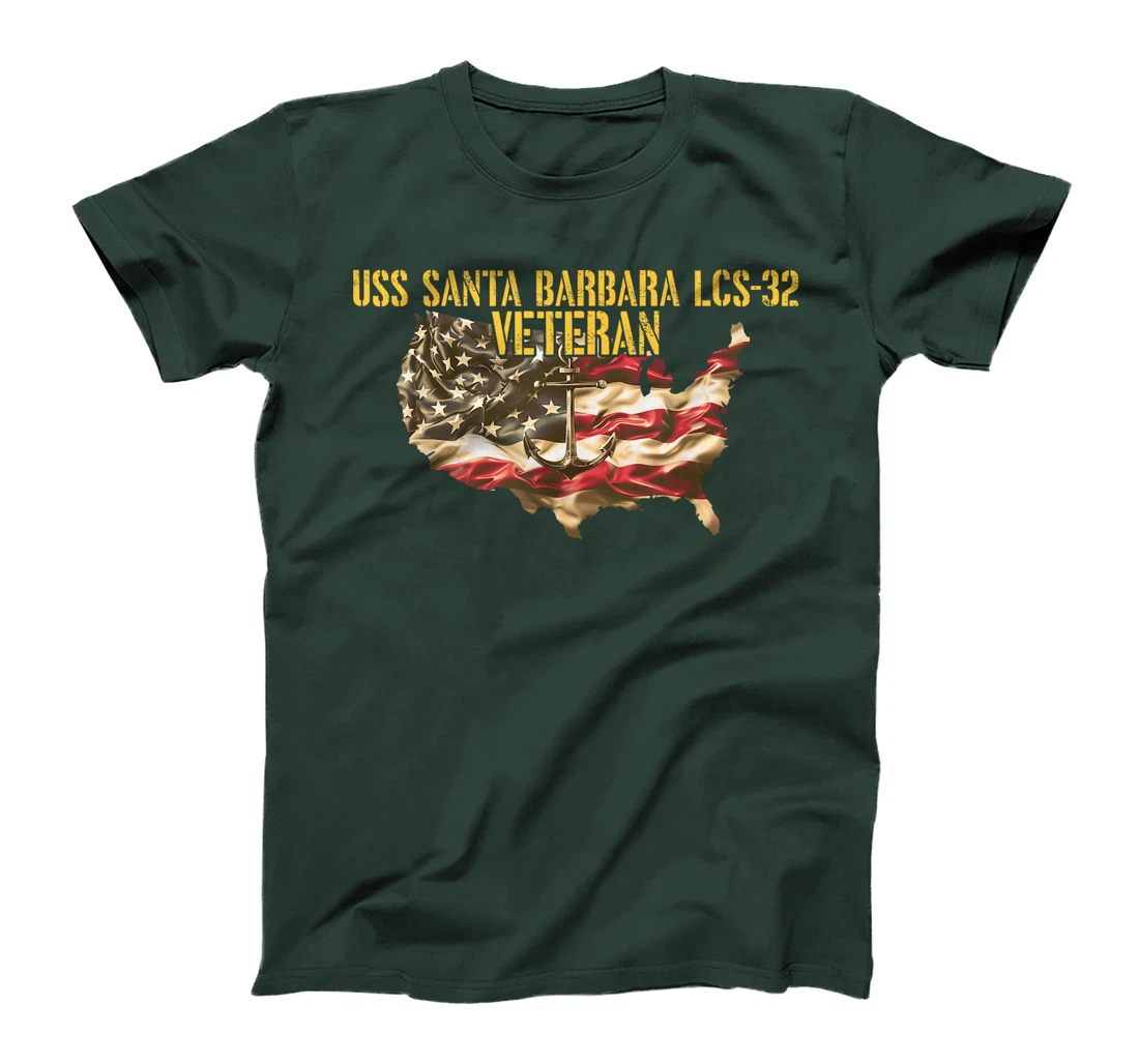 Womens USS Santa Barbara LCS-32 Littoral Combat Ship Veteran T-Shirt