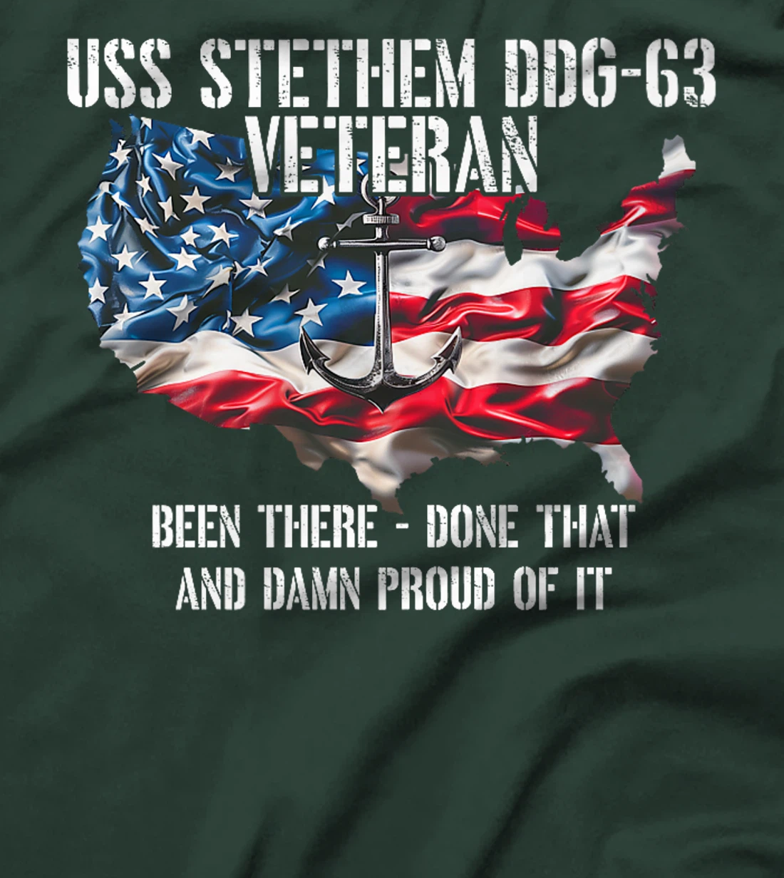 USS Stethem DDG-63 Destroyer Veteran US Flag Premium T-Shirt