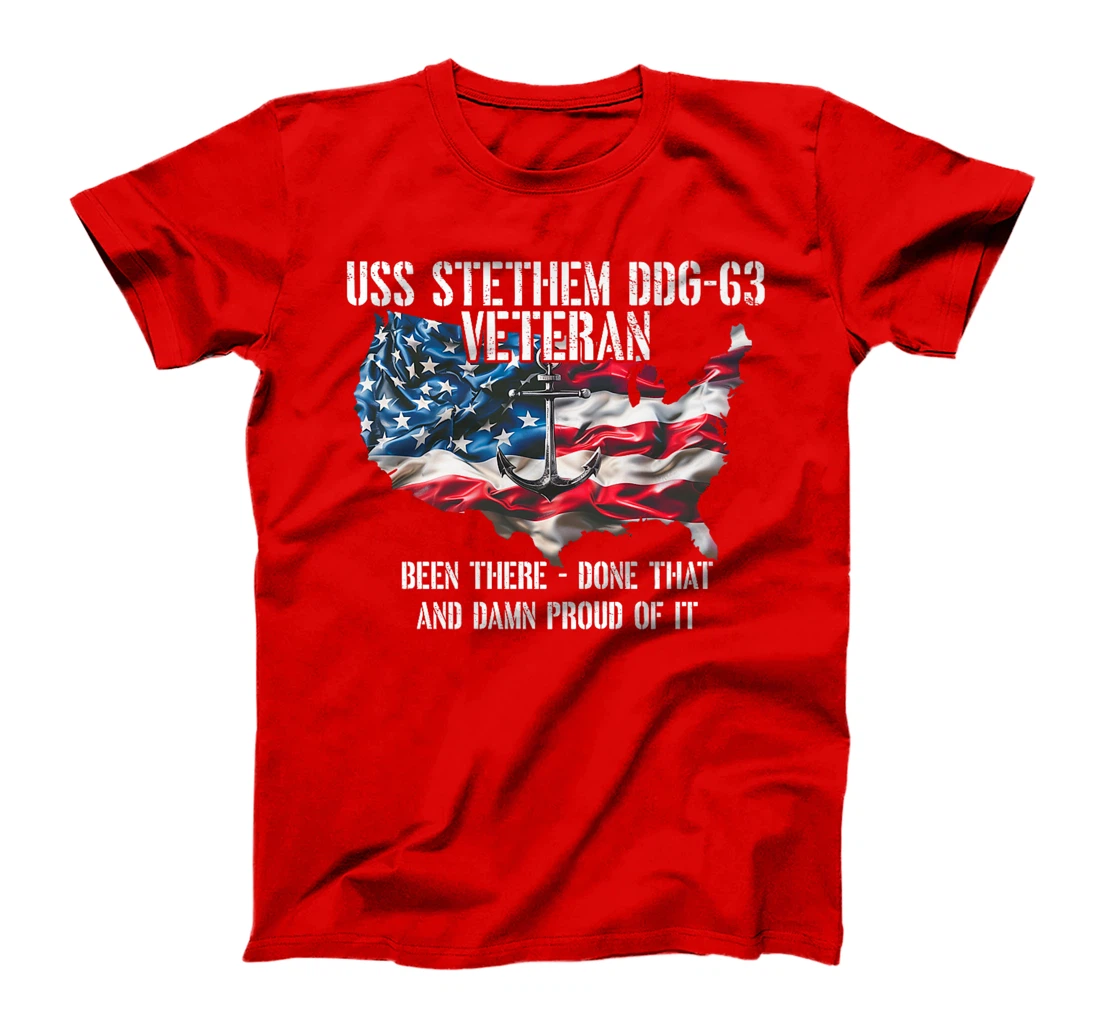 USS Stethem DDG-63 Destroyer Veteran US Flag Premium T-Shirt