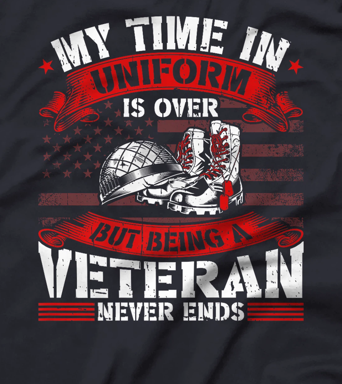 My Time In Uniform Is Over But Being A Veteran Never Ends Premium T-Shirt