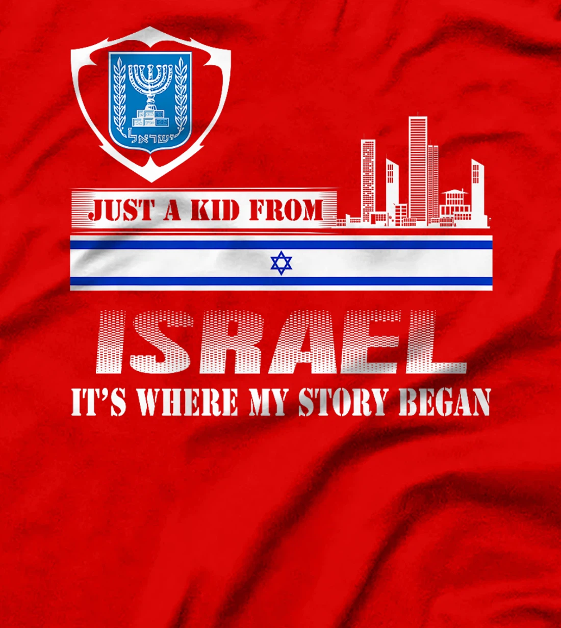 Israel Flag Map - Israel Country Premium T-Shirt