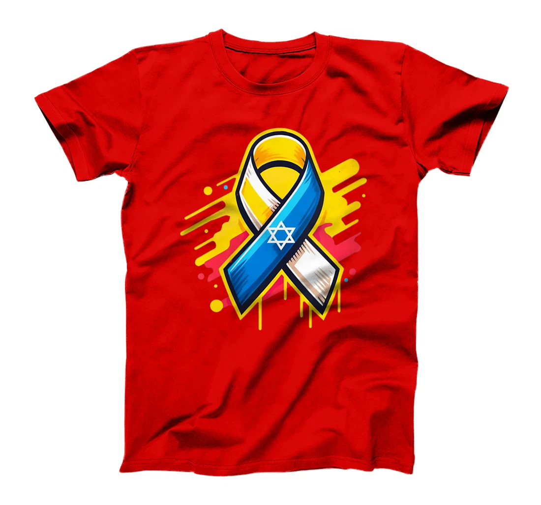 Womens Yellow Ribbon - Bring Them Back Home - Israel Flag - Love T-Shirt