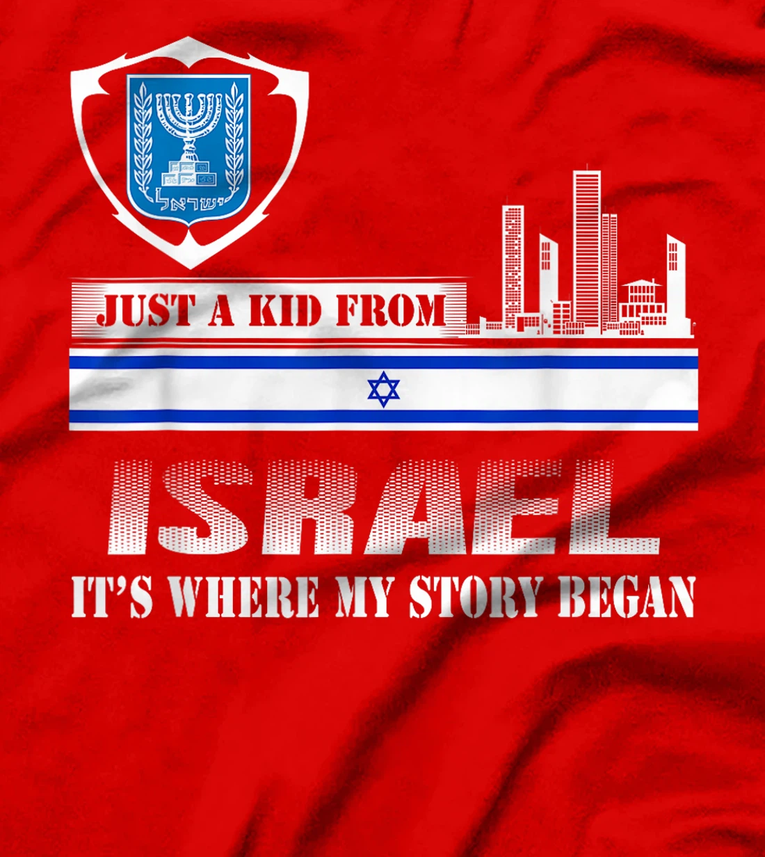 Israel Flag Map - Israel Country T-Shirt