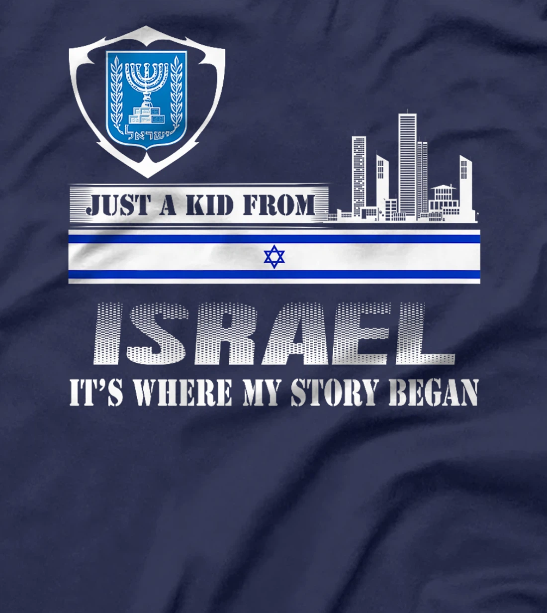 Israel Flag Map - Israel Country Premium T-Shirt