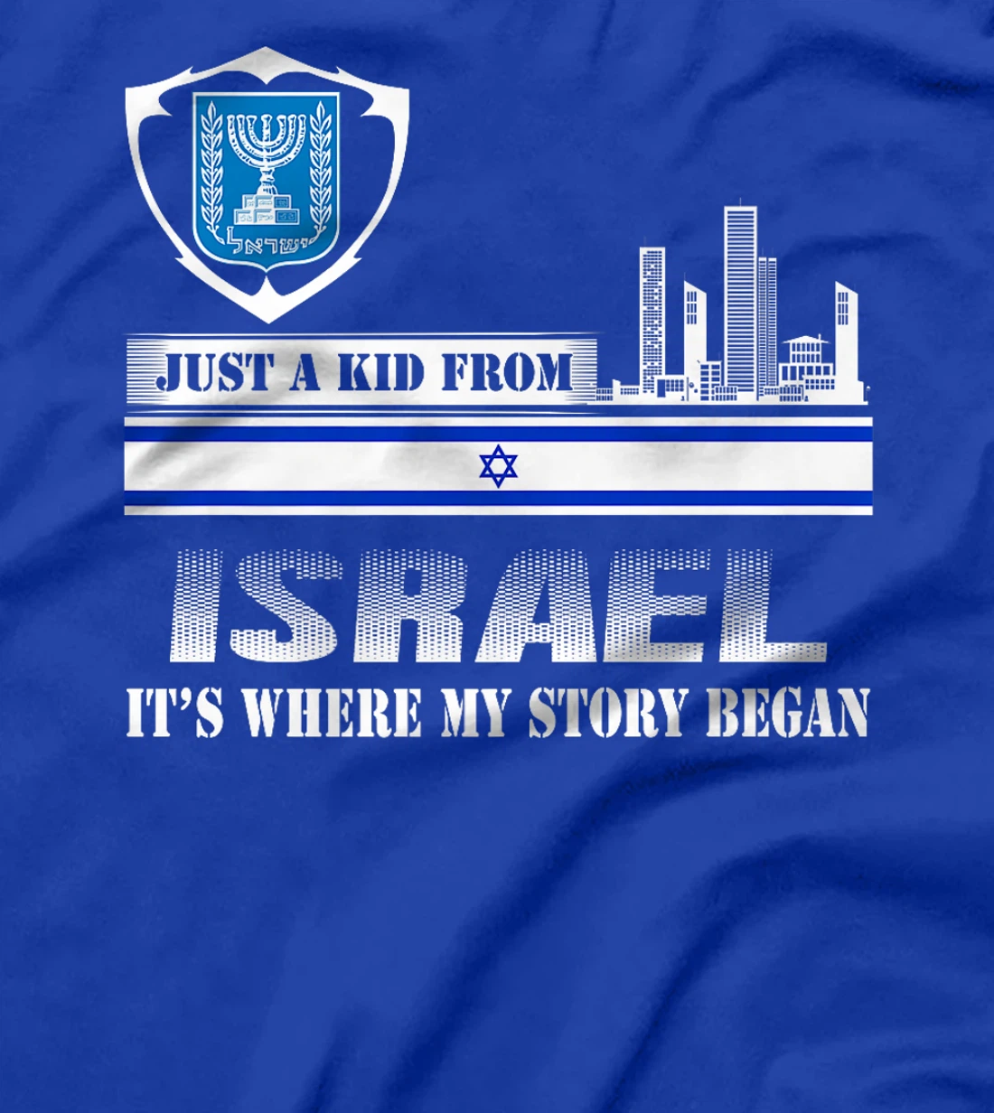 Israel Flag Map - Israel Country Premium T-Shirt