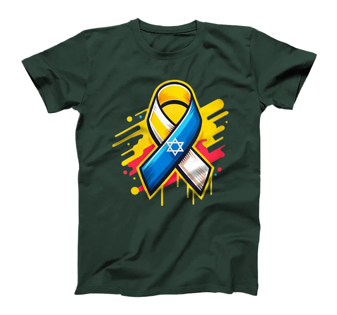 Womens Yellow Ribbon - Bring Them Back Home - Israel Flag - Love T-Shirt