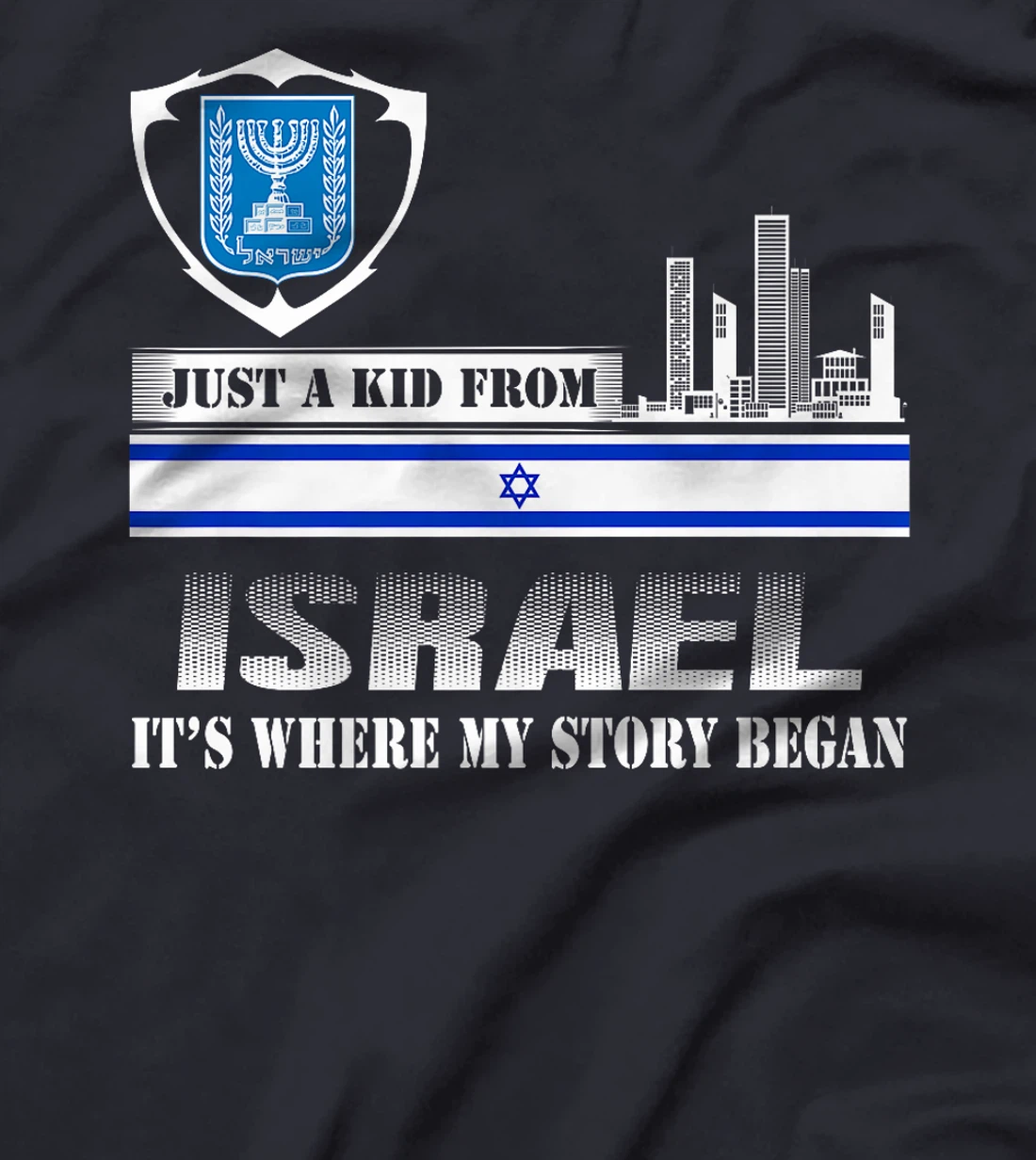 Israel Flag Map - Israel Country Premium T-Shirt