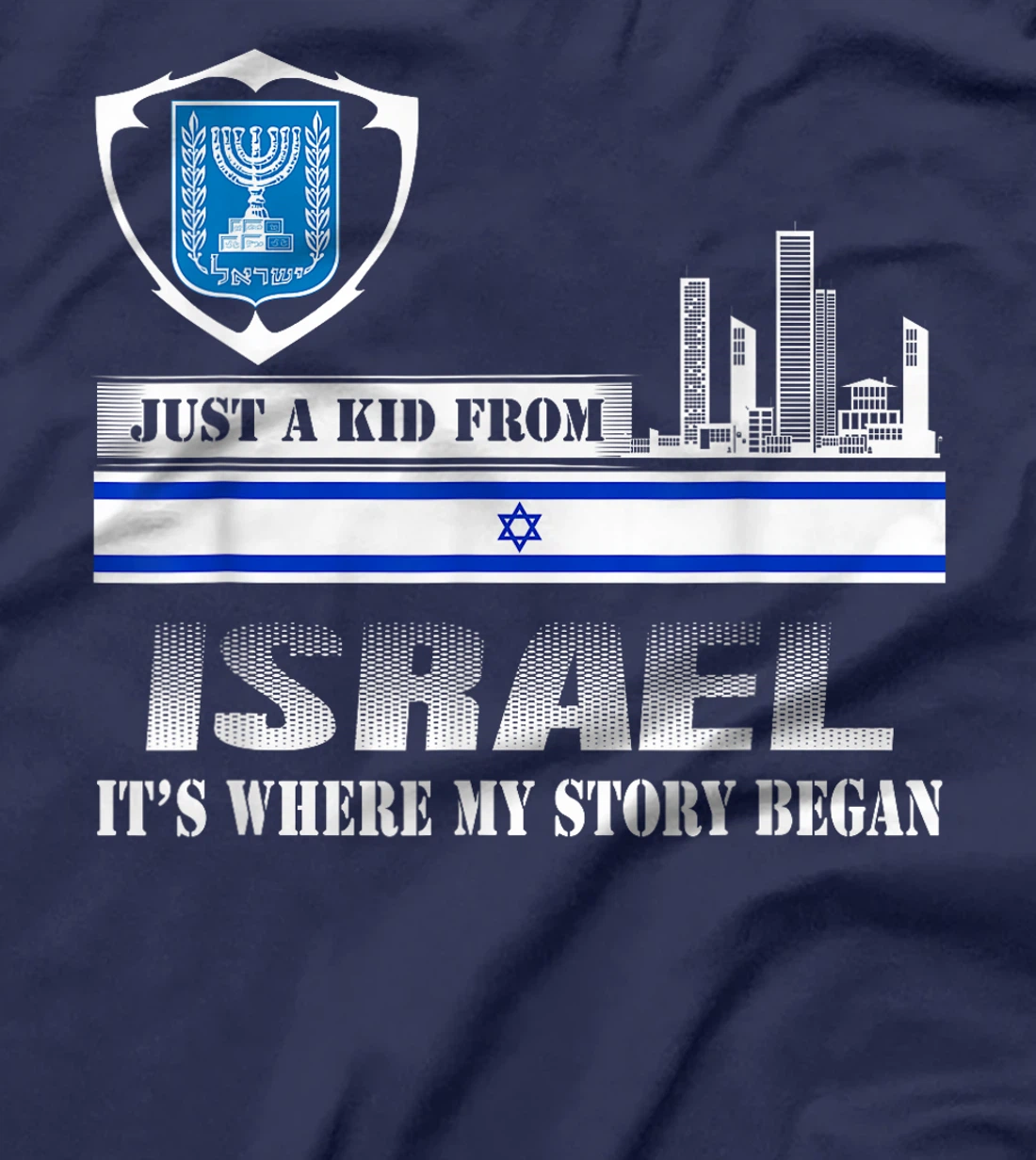 Israel Flag Map - Israel Country T-Shirt