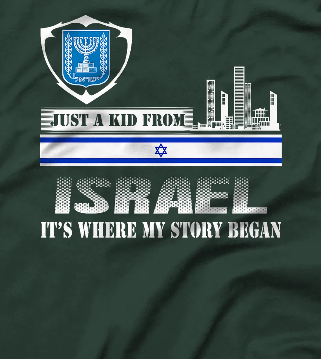 Israel Flag Map - Israel Country Premium T-Shirt