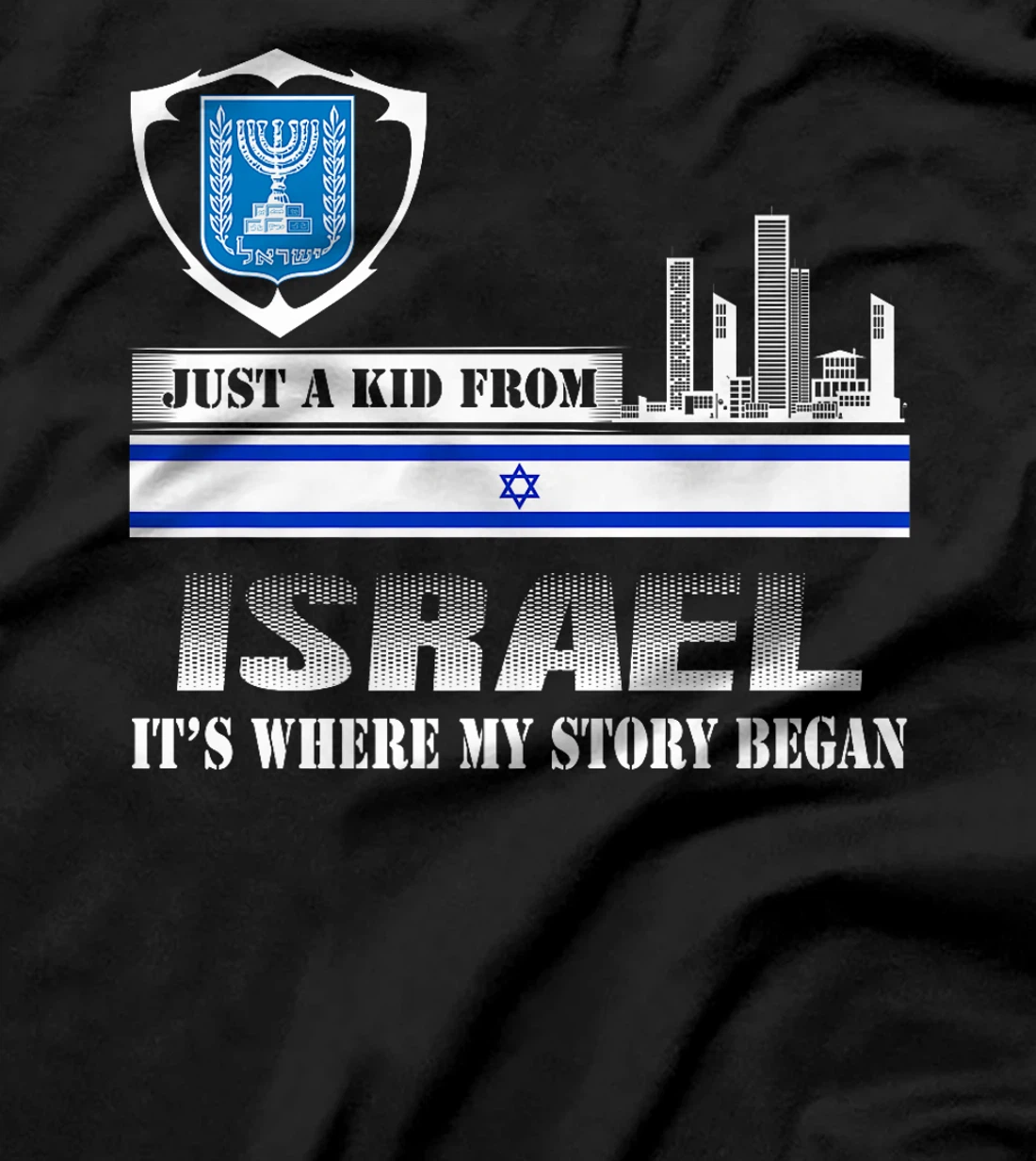 Israel Flag Map - Israel Country Premium T-Shirt