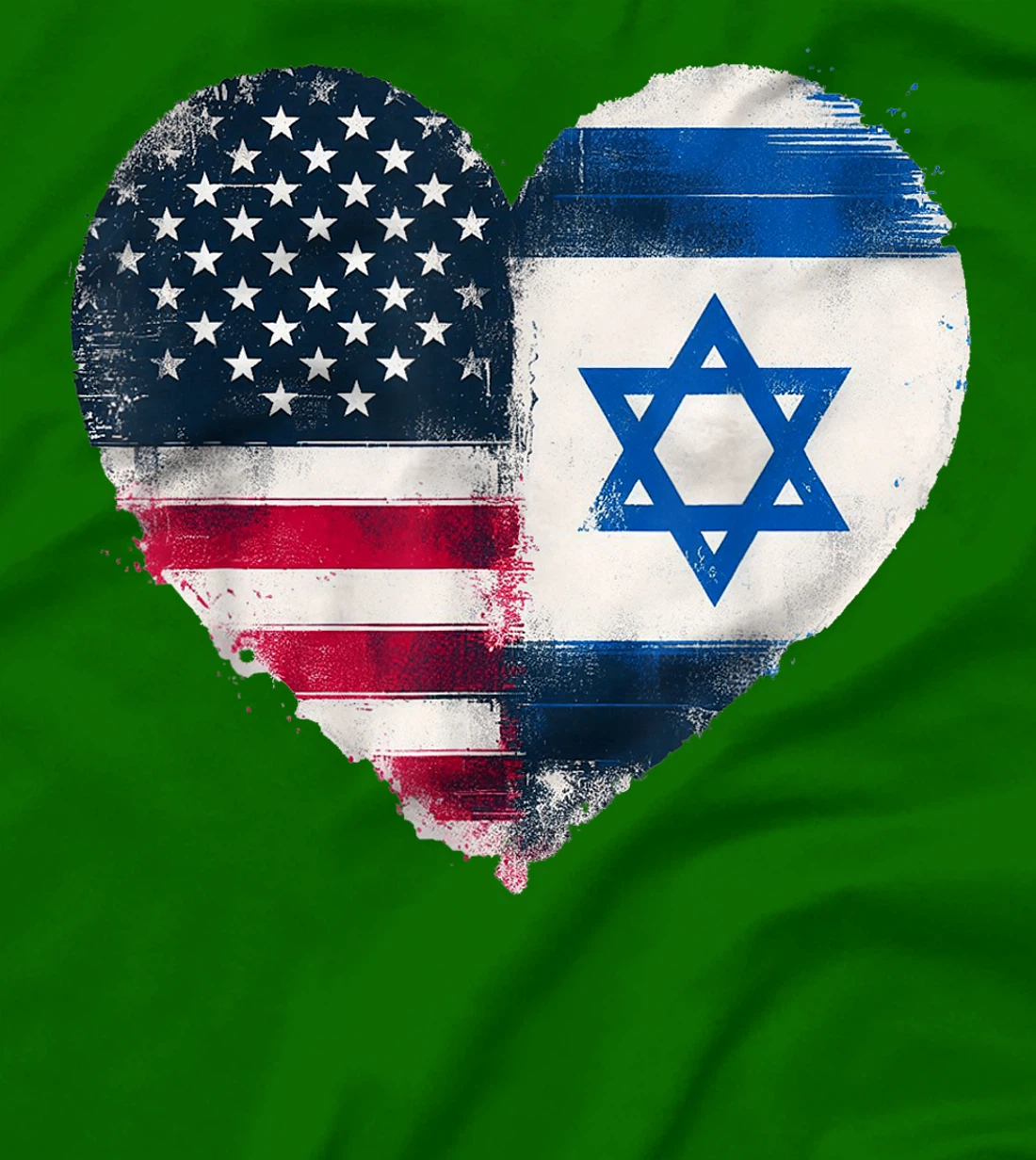 Womens USA Israel Heart - Dual Citizenship T-Shirt