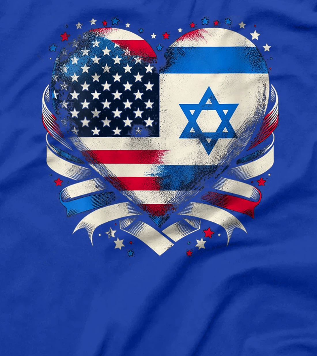 Womens USA Israel Heart - Dual Citizenship T-Shirt
