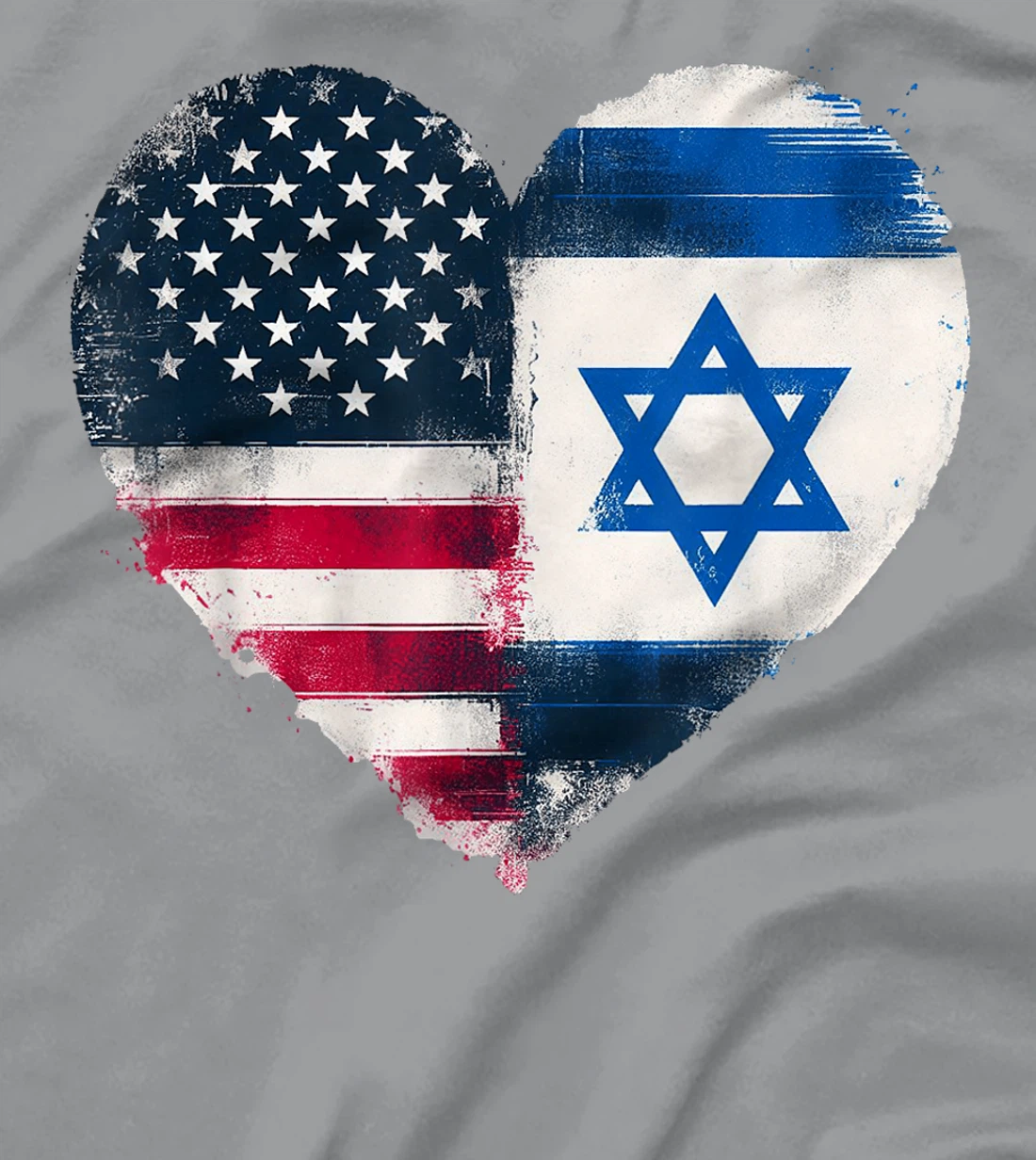 Womens USA Israel Heart - Dual Citizenship T-Shirt