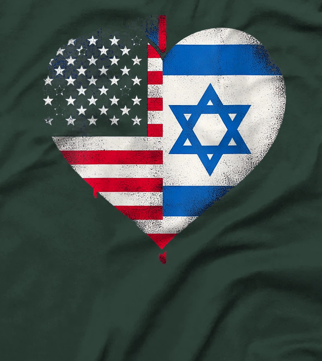 Womens USA Israel Heart - Dual Citizenship T-Shirt