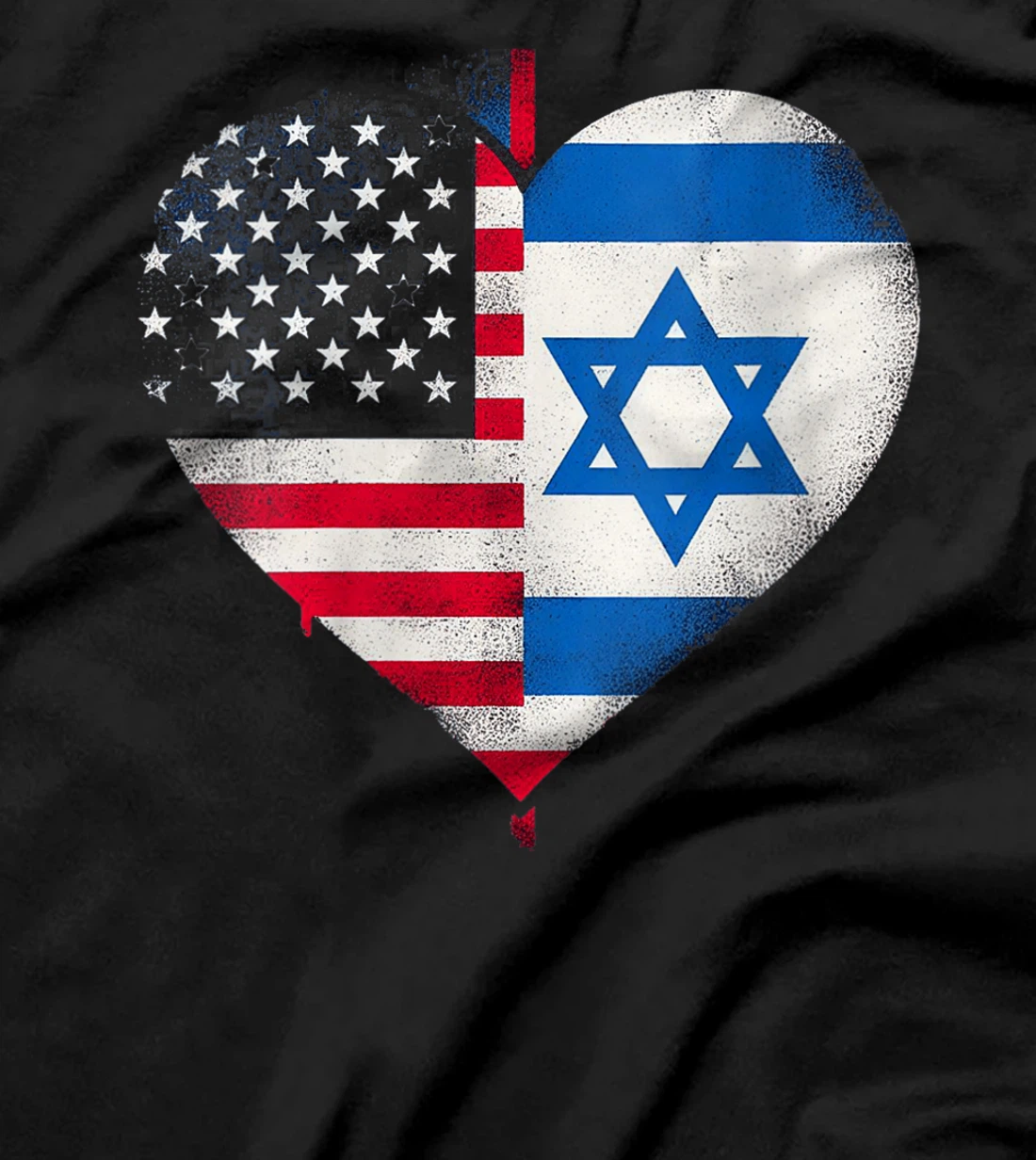 Womens USA Israel Heart - Dual Citizenship T-Shirt
