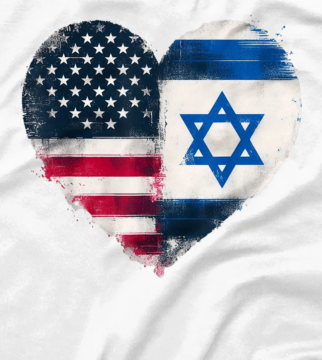 Womens USA Israel Heart - Dual Citizenship T-Shirt