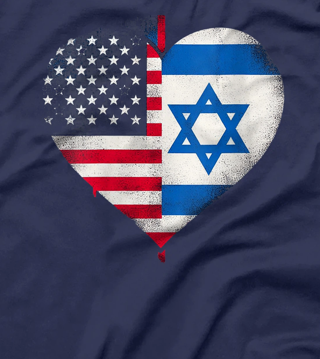 Womens USA Israel Heart - Dual Citizenship T-Shirt