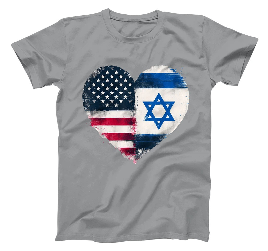 Womens USA Israel Heart - Dual Citizenship T-Shirt