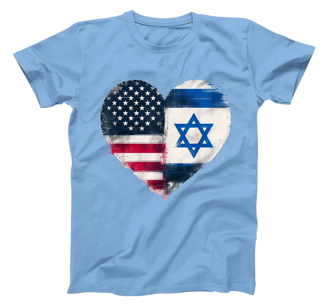 Womens USA Israel Heart - Dual Citizenship T-Shirt