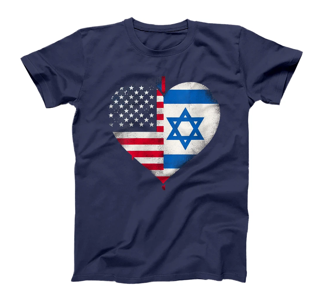 Womens USA Israel Heart - Dual Citizenship T-Shirt