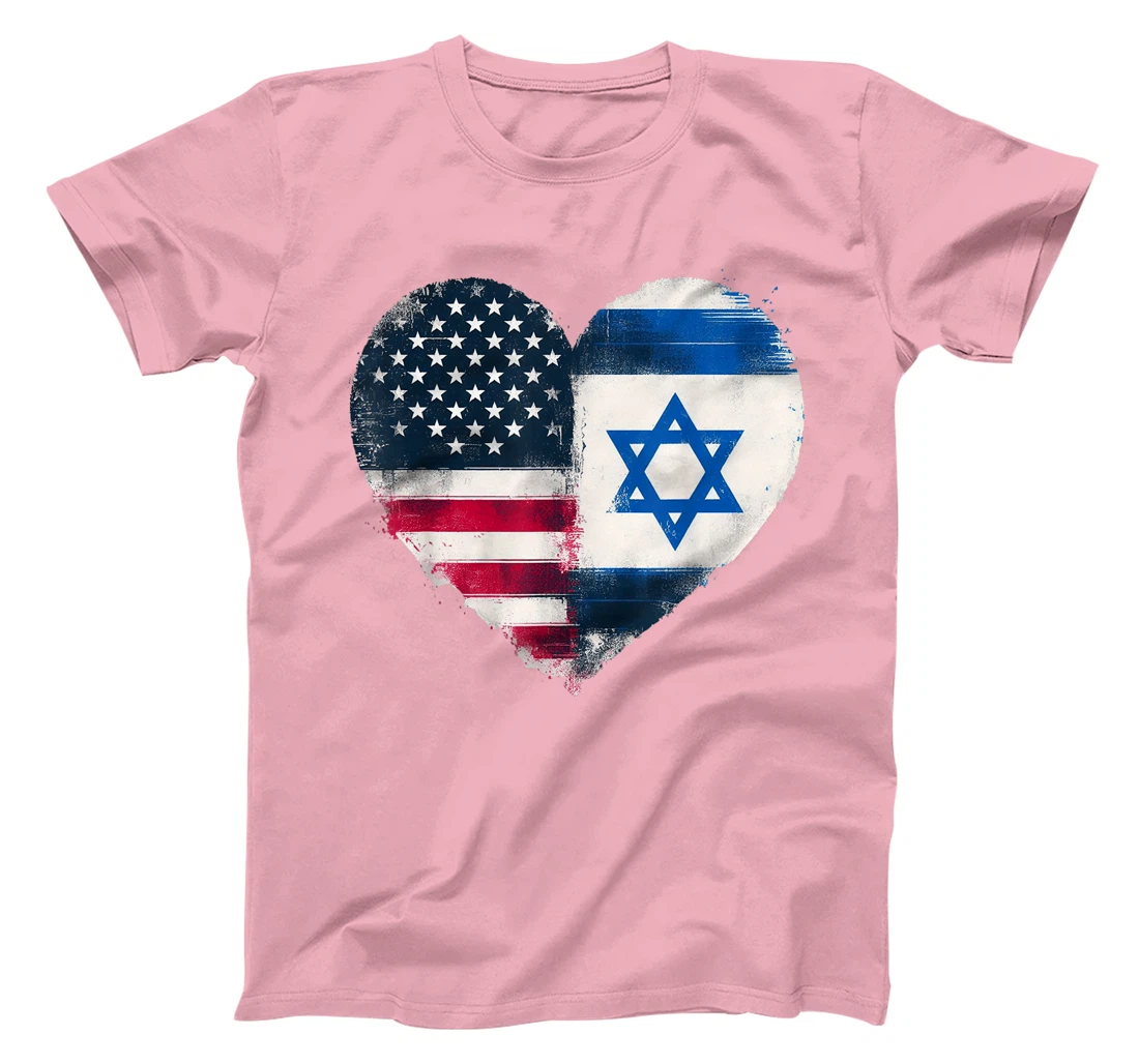Womens USA Israel Heart - Dual Citizenship T-Shirt