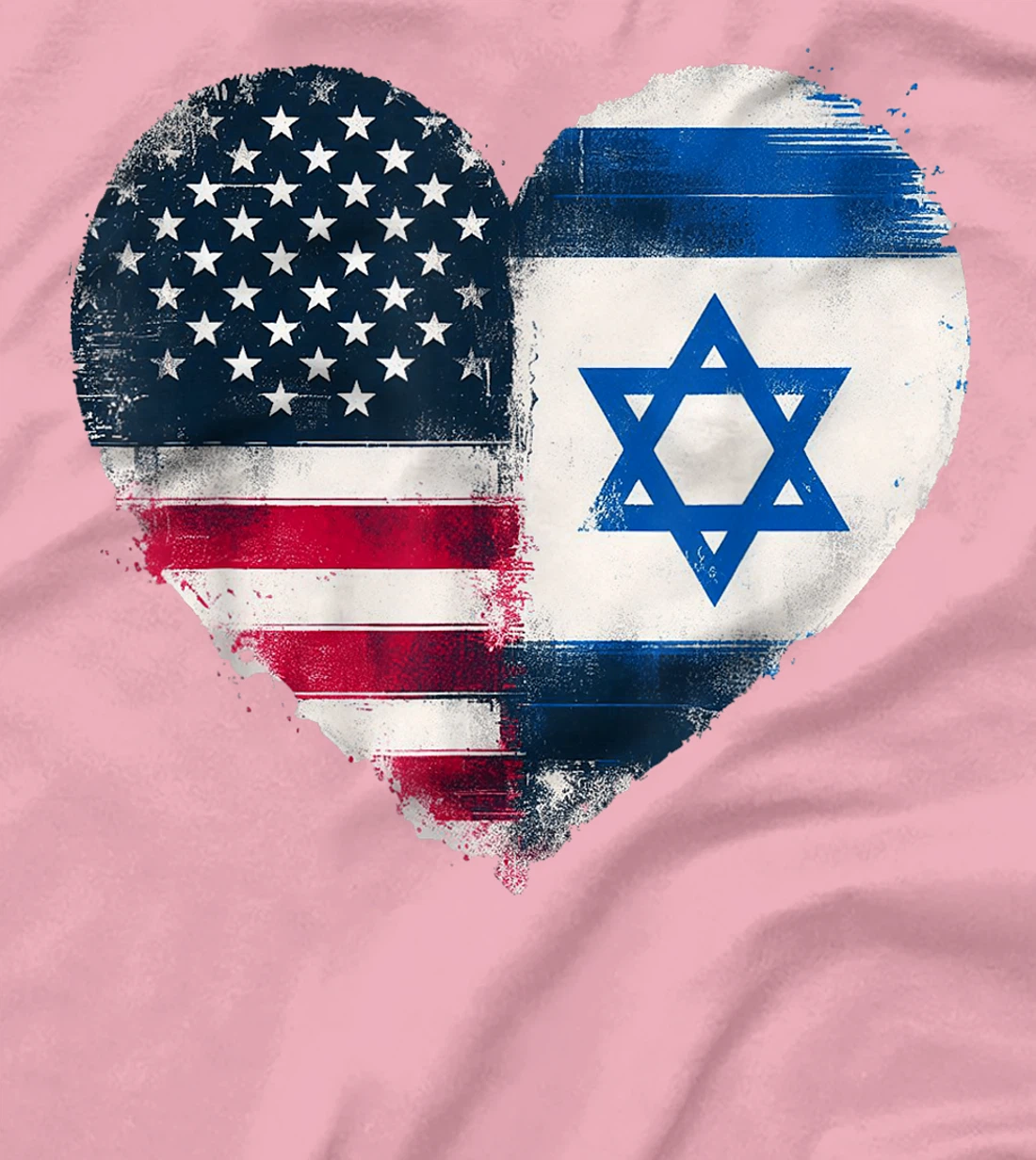 Womens USA Israel Heart - Dual Citizenship T-Shirt