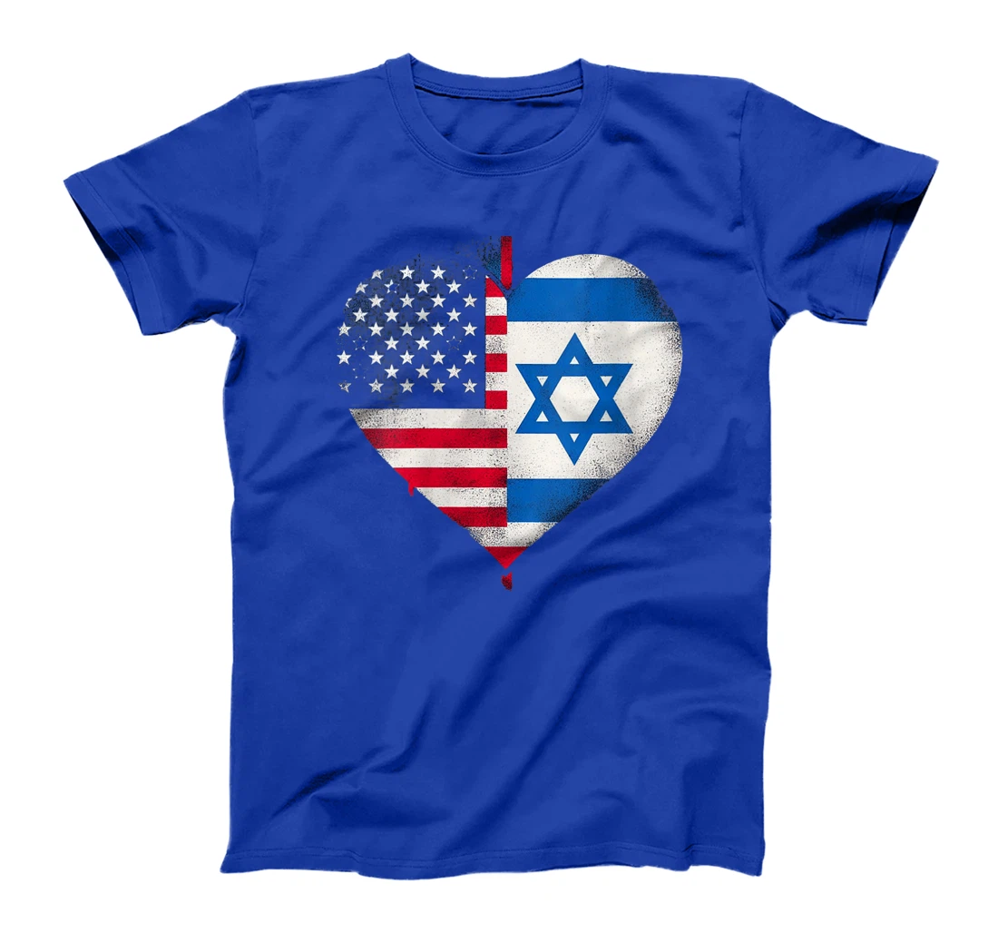 Womens USA Israel Heart - Dual Citizenship T-Shirt