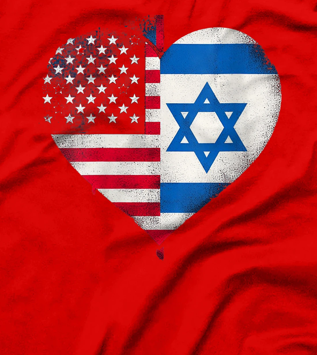 Womens USA Israel Heart - Dual Citizenship T-Shirt