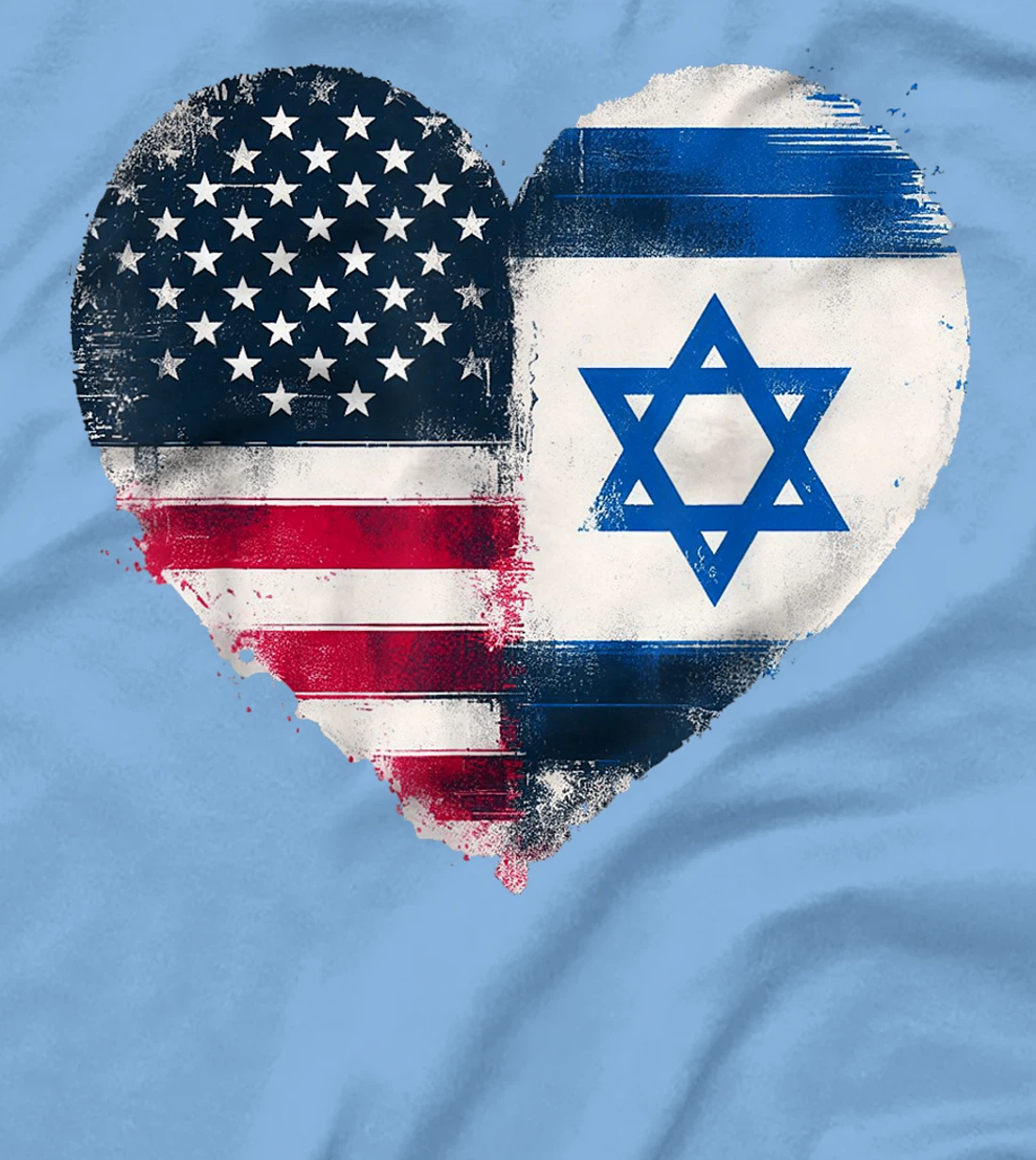 Womens USA Israel Heart - Dual Citizenship T-Shirt