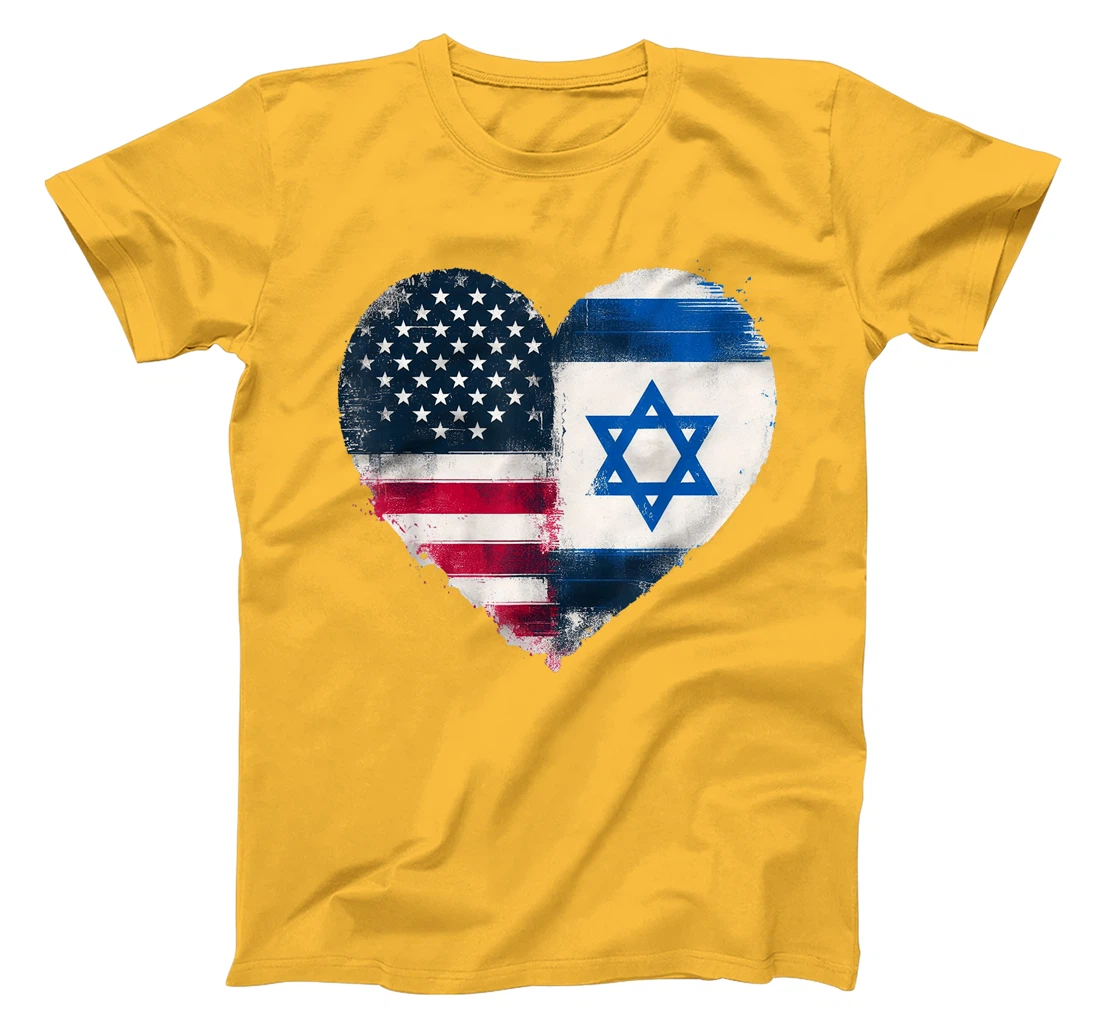 Womens USA Israel Heart - Dual Citizenship T-Shirt