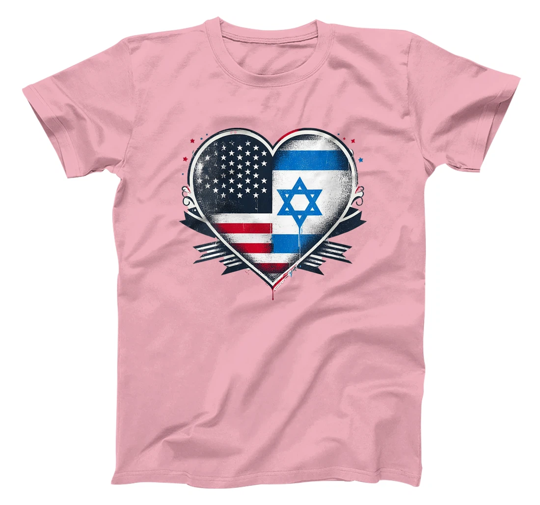 Womens USA Israel Heart - Dual Citizenship T-Shirt