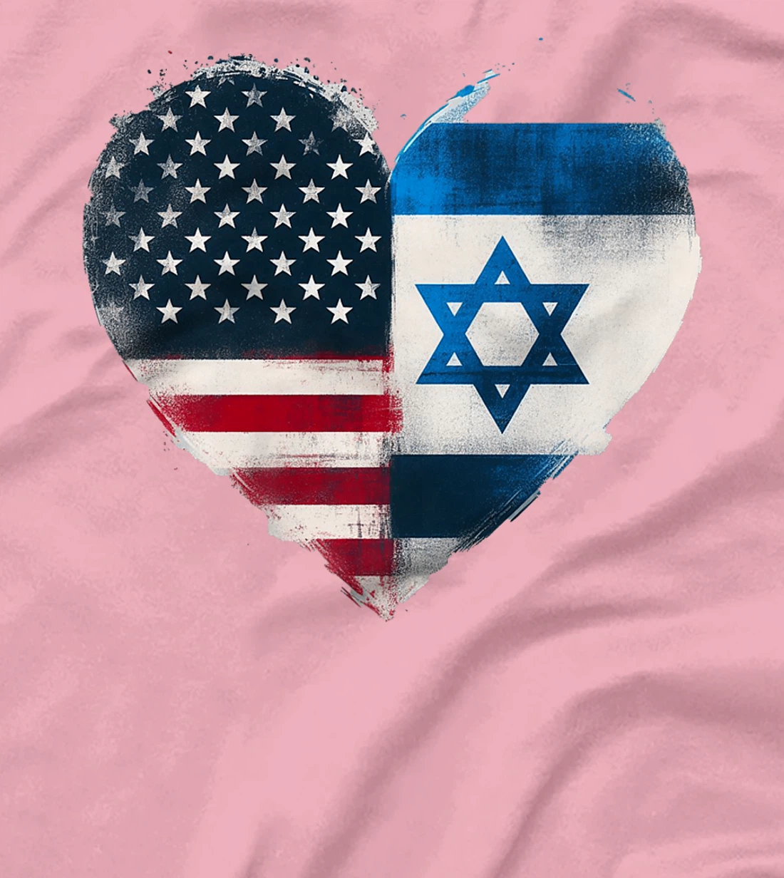 Womens USA Israel Heart - Dual Citizenship T-Shirt